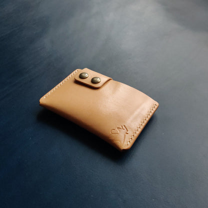 Leather Slim And Simple Card Holder, Minimalist, Compact Wallet For Cards And Folded Bills, Credit Card Holder With Two Snaps