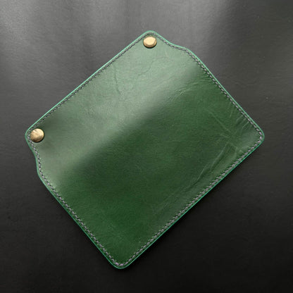 Long Trucker Wallet Vegetable Tanned "Buttero" Leather, With A Ring For Chain Or Lanyard , Handmade Wallet For Rider, Biker or Trucker