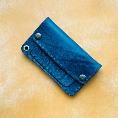 Handmade Leather Mini Trucker Wallet, Luxury Compact Wallet