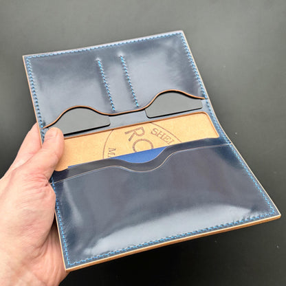 Rocado Shell Cordovan Leather Passport Holder,  Case For Documents And Credit Cards, Passport Case, Travel Wallet