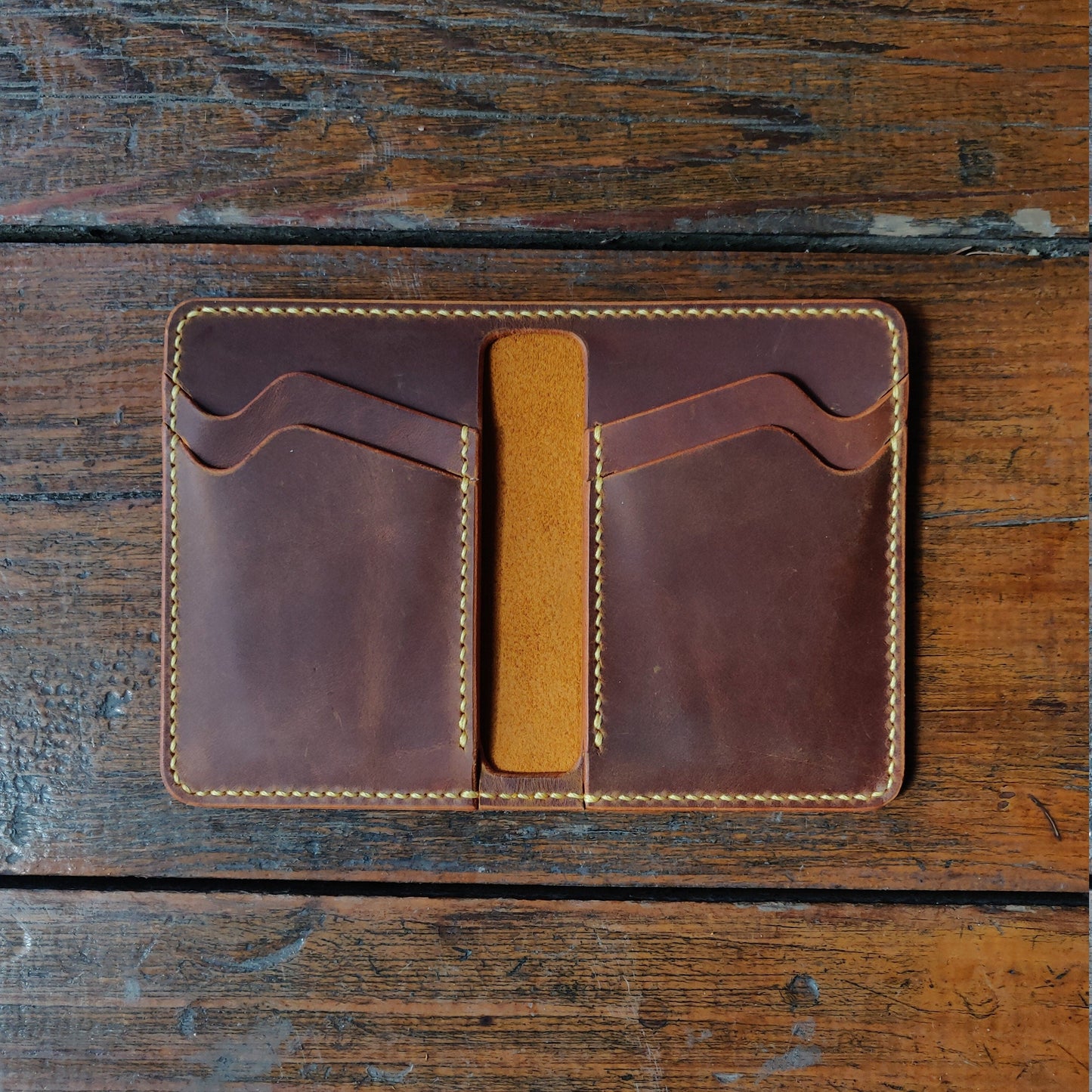 Leather Bifold Wallet, Vertical Card Wallet, Minimalist Slim Bifold Wallet