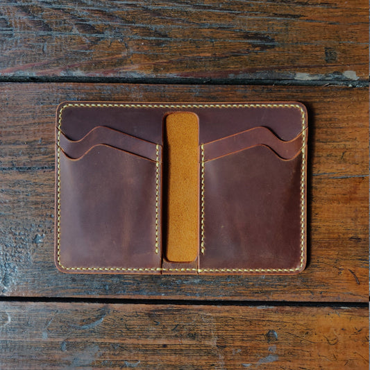 Leather Bifold Wallet, Vertical Card Wallet, Minimalist Slim Bifold Wallet