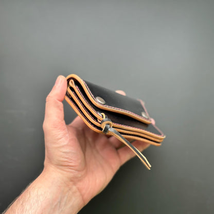 Rocado Shell Cordovan Short Trucker Wallet With A Ring For Chain Or Lanyard, Stylish Wallet For Rider, Biker or Trucker