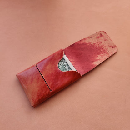 Rocado Shell Cordovan Stitchless  Leather Mini Cards Wallet, Origami Minimalist Wallet, EDC Card Holder Case