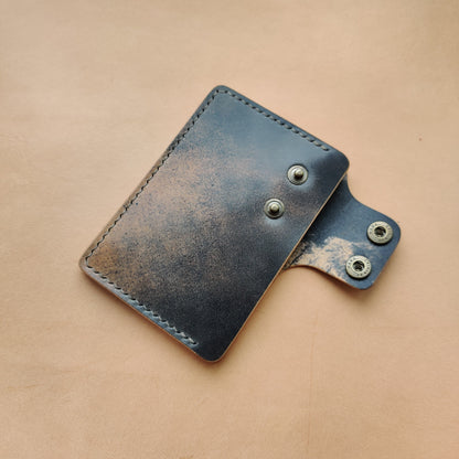 Rocado Shell Cordovan Leather Card Holder, Pocket Mini Wallet, Minimalist Card Holder Case