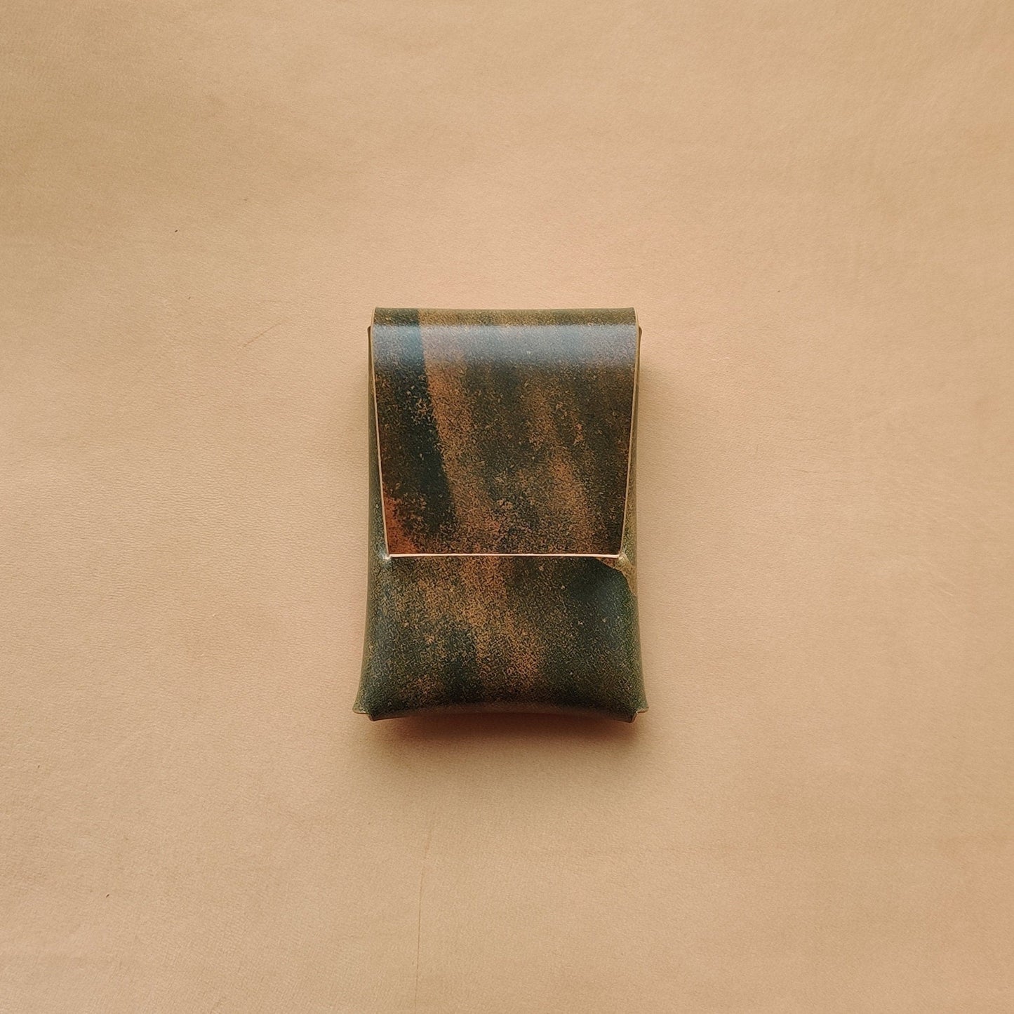 Rocado Shell Cordovan Stitchless Leather Mini Cards Wallet, Origami Minimalist Wallet, EDC Card Holder Case