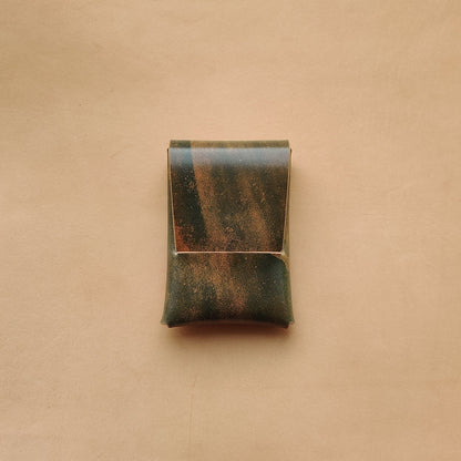 Rocado Shell Cordovan Stitchless Leather Mini Cards Wallet, Origami Minimalist Wallet, EDC Card Holder Case