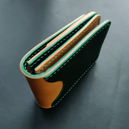 Leather vertical minimalist bifold EDC wallet