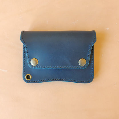 Short Trucker Wallet With A Ring For Chain Or Lanyard, Veg Tan Wallet, Stylish Wallet For Rider, Biker or Trucker