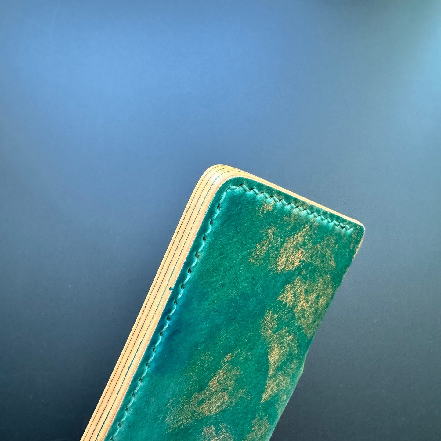 Rocado Shell Cordovan Leather Card Holder, Pocket Mini Wallet, Minimalist Card Holder Case