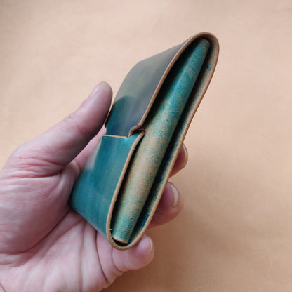 Stitchless Shell Cordovan Leather Cards Wallet, Origami Minimalist Wallet, EDC Card Holder Case