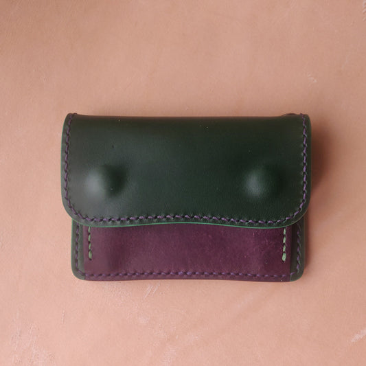 Handmade Japanese Style Compact Leather Wallet With Coin Purse, Leather Card And Cash Holder