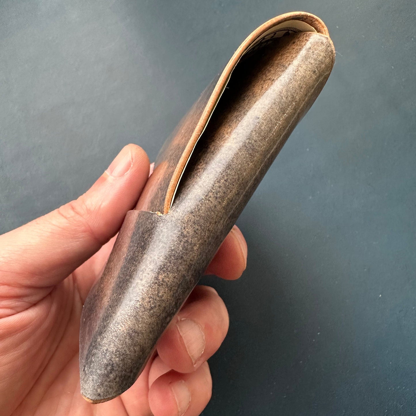 Stitchless Shell Cordovan Leather Cards Wallet, Origami Minimalist Wallet, EDC Card Holder Case