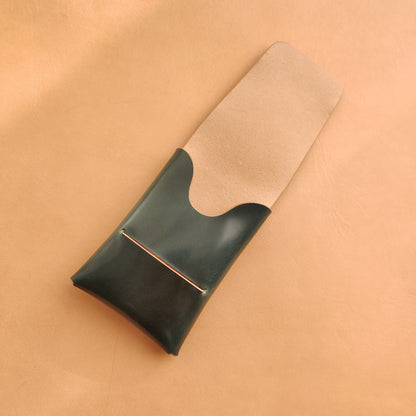 Rocado Shell Cordovan Stitchless Leather Mini Cards Wallet, Origami Minimalist Wallet, EDC Card Holder Case