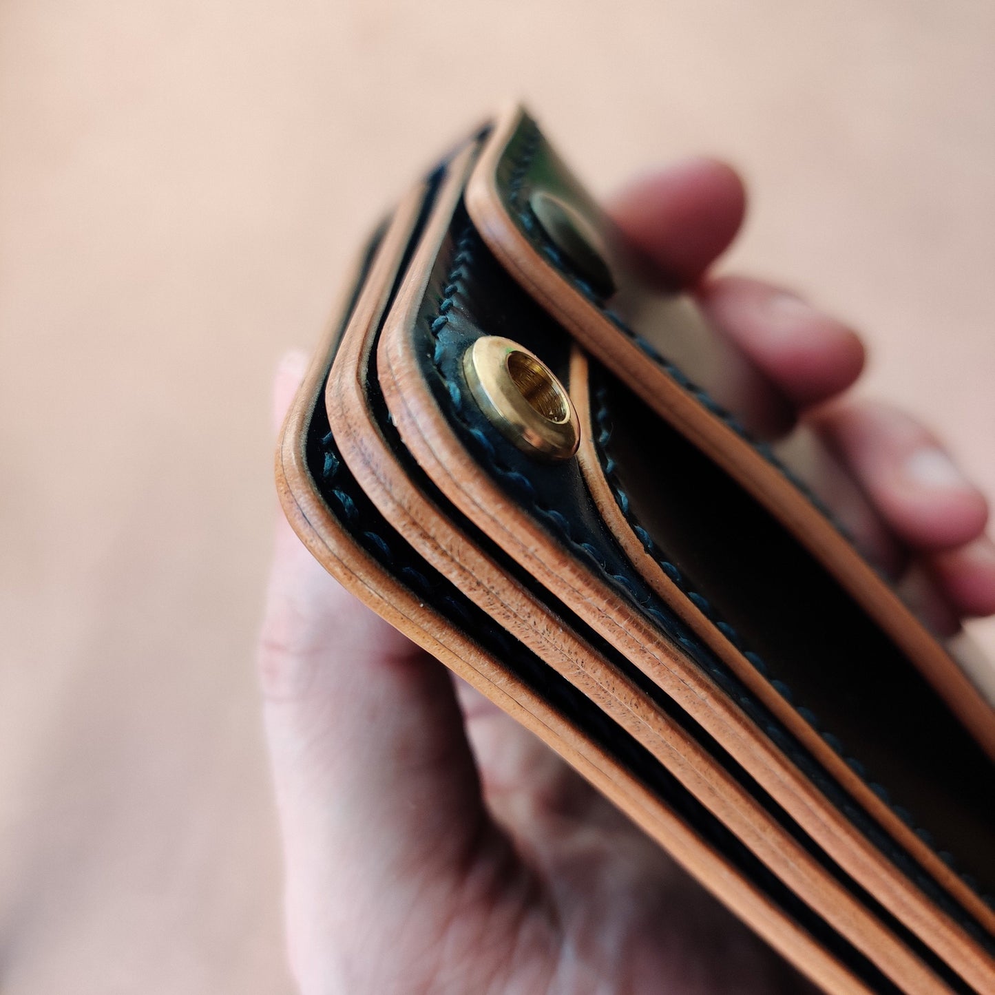 Rocado Shell Cordovan Mini Trucker Wallet, Luxury Compact Wallet