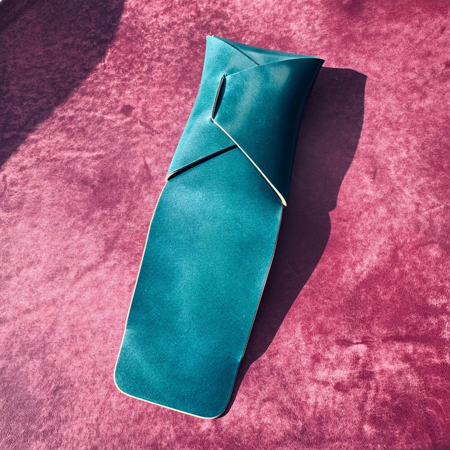 Rocado Shell Cordovan Stitchless Leather Mini Cards Wallet, Origami Minimalist Wallet, EDC Card Holder Case