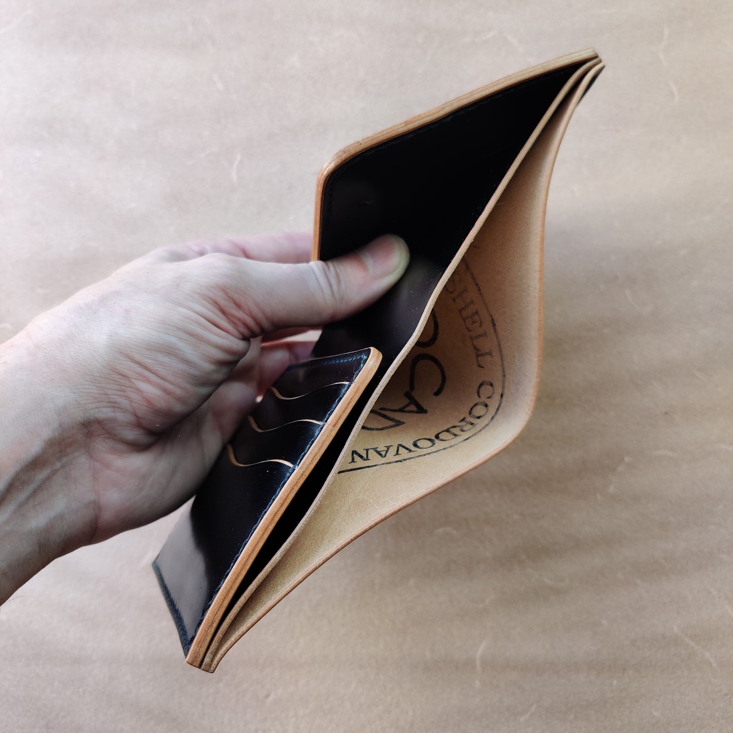 Rocado Shell Cordovan Wallet, Leather Bifold Wallet, Luxury Wallet