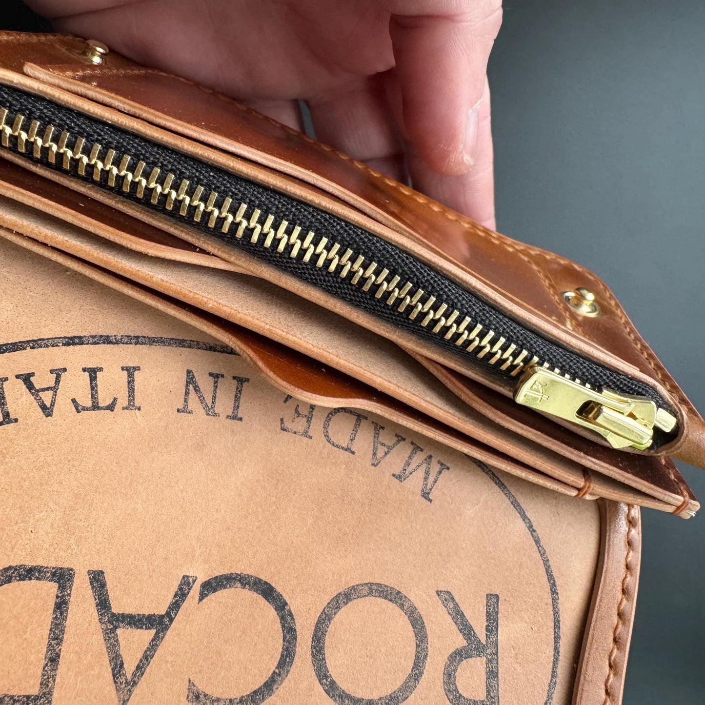 Rocado Shell Cordovan Mini Trucker Wallet, Luxury Compact Wallet