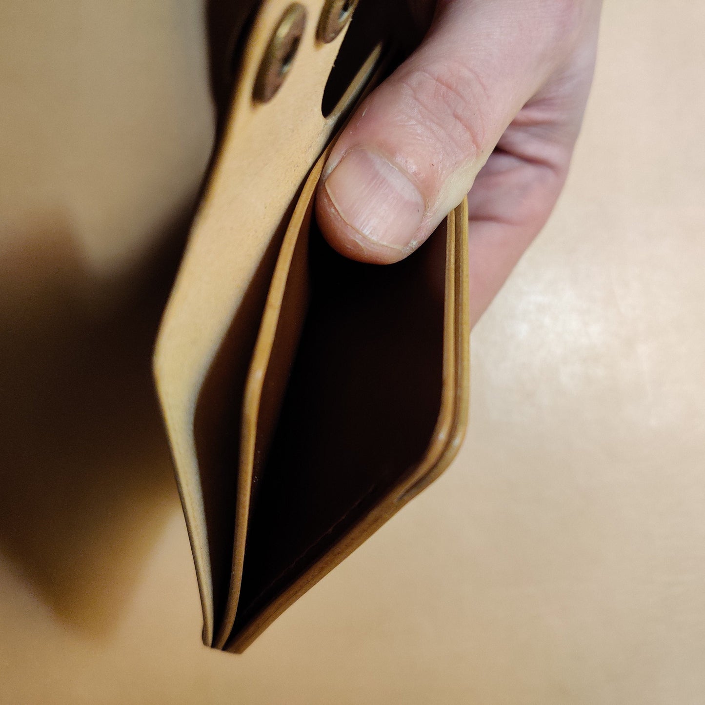 Rocado Shell Cordovan Leather Card Holder, Pocket Mini Wallet, Minimalist Card Holder Case