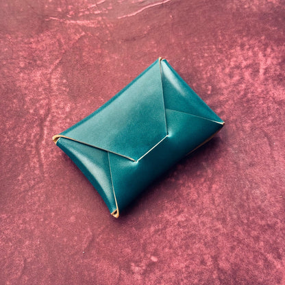 Rocado Shell Cordovan Stitchless Leather Mini Cards Wallet, Origami Minimalist Wallet, EDC Card Holder Case