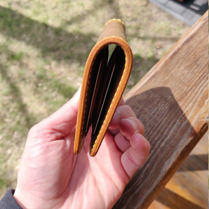 Leather Bifold Wallet, Vertical Card Wallet, Minimalist Slim Bifold Wallet