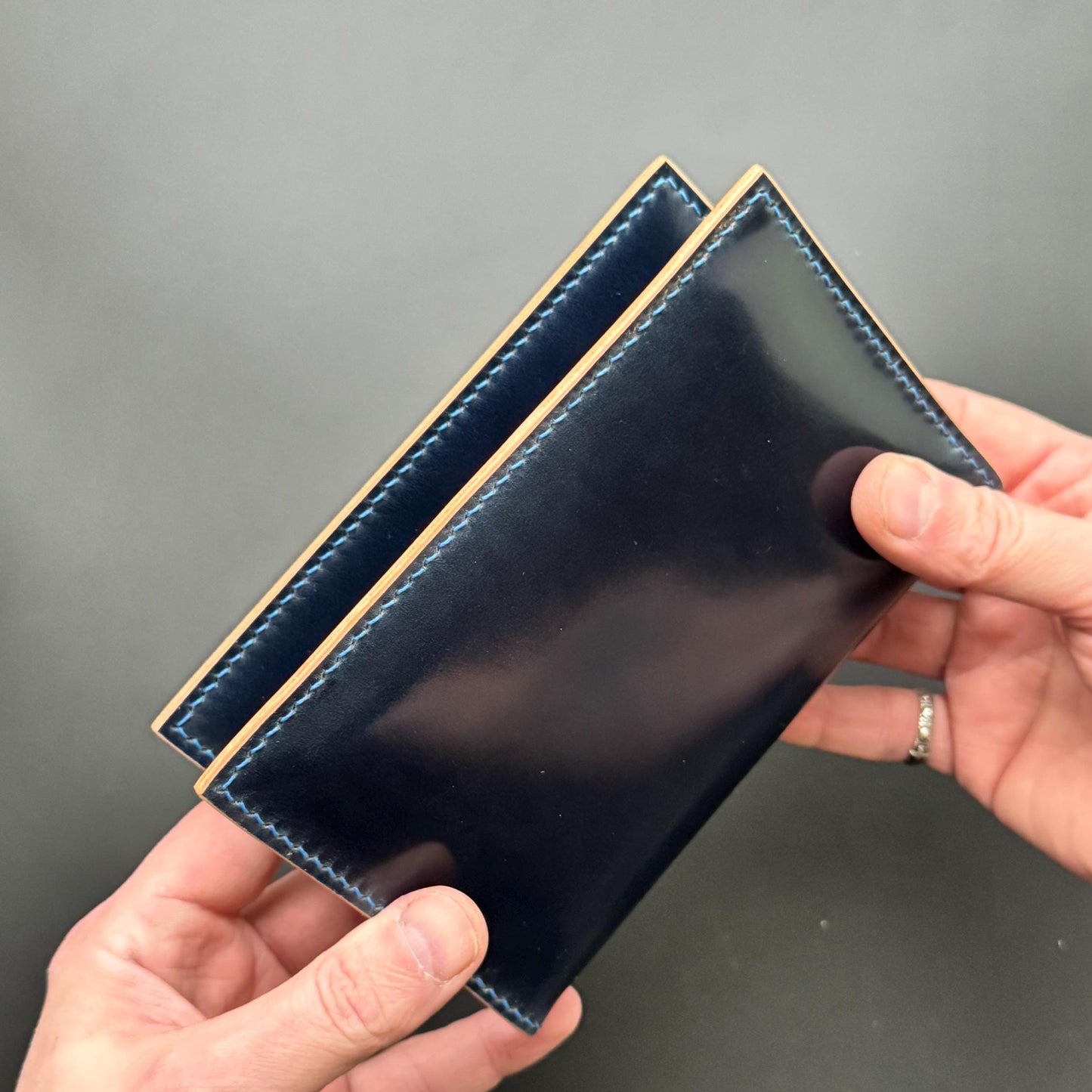 Rocado Shell Cordovan Leather Passport Holder,  Case For Documents And Credit Cards, Passport Case, Travel Wallet