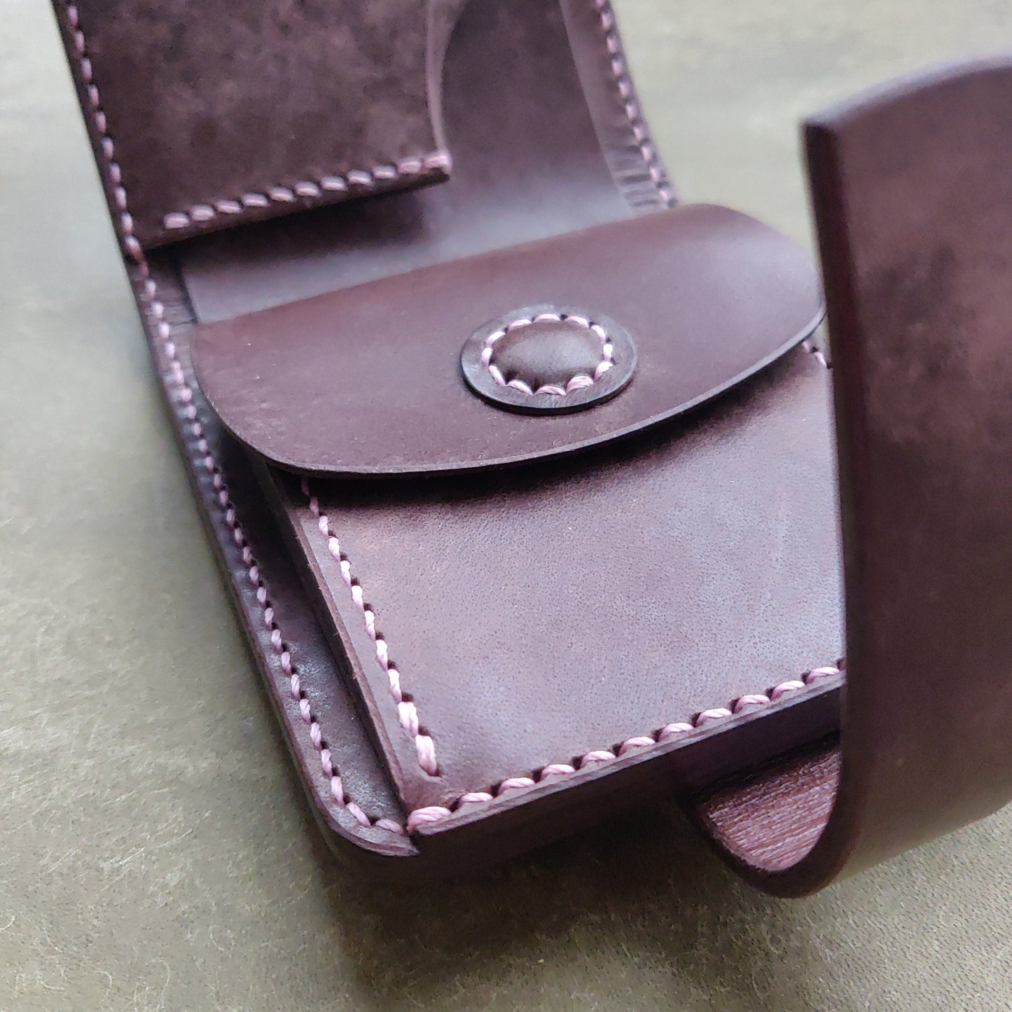 Leather Bifold Wallet, Japanese-Style Vegetable Tanned Wallet With Coin Purse