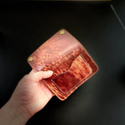Rocado Shell Cordovan Mini Trucker Wallet, Luxury Compact Wallet