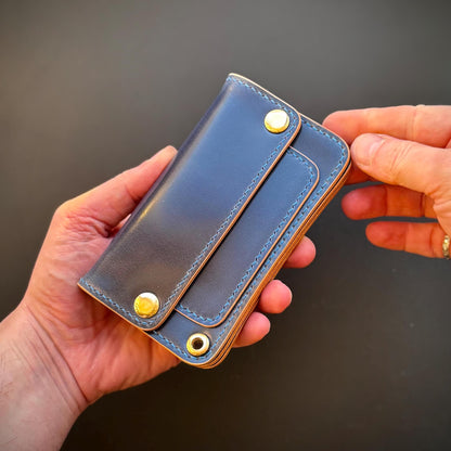 Rocado Shell Cordovan Mini Trucker Wallet, Luxury Compact Wallet