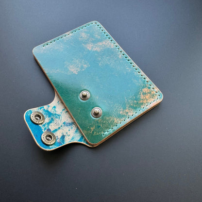 Rocado Shell Cordovan Leather Card Holder, Pocket Mini Wallet, Minimalist Card Holder Case