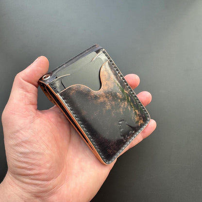 Rocado Shell Cordovan EDC Slim Pocket Wallet with Concho Snap