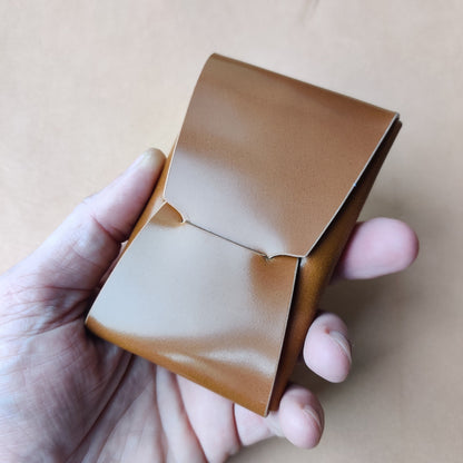 Rocado Shell Cordovan Stitchless Leather Mini Cards Wallet, Origami Minimalist Wallet, EDC Card Holder Case
