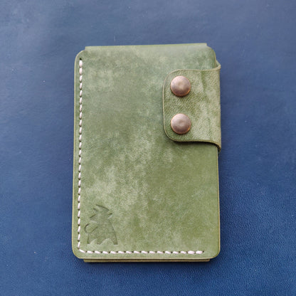 Leather Card Holder, Vegetable Tanned Pocket Mini Wallet, Minimalist Card Holder Case