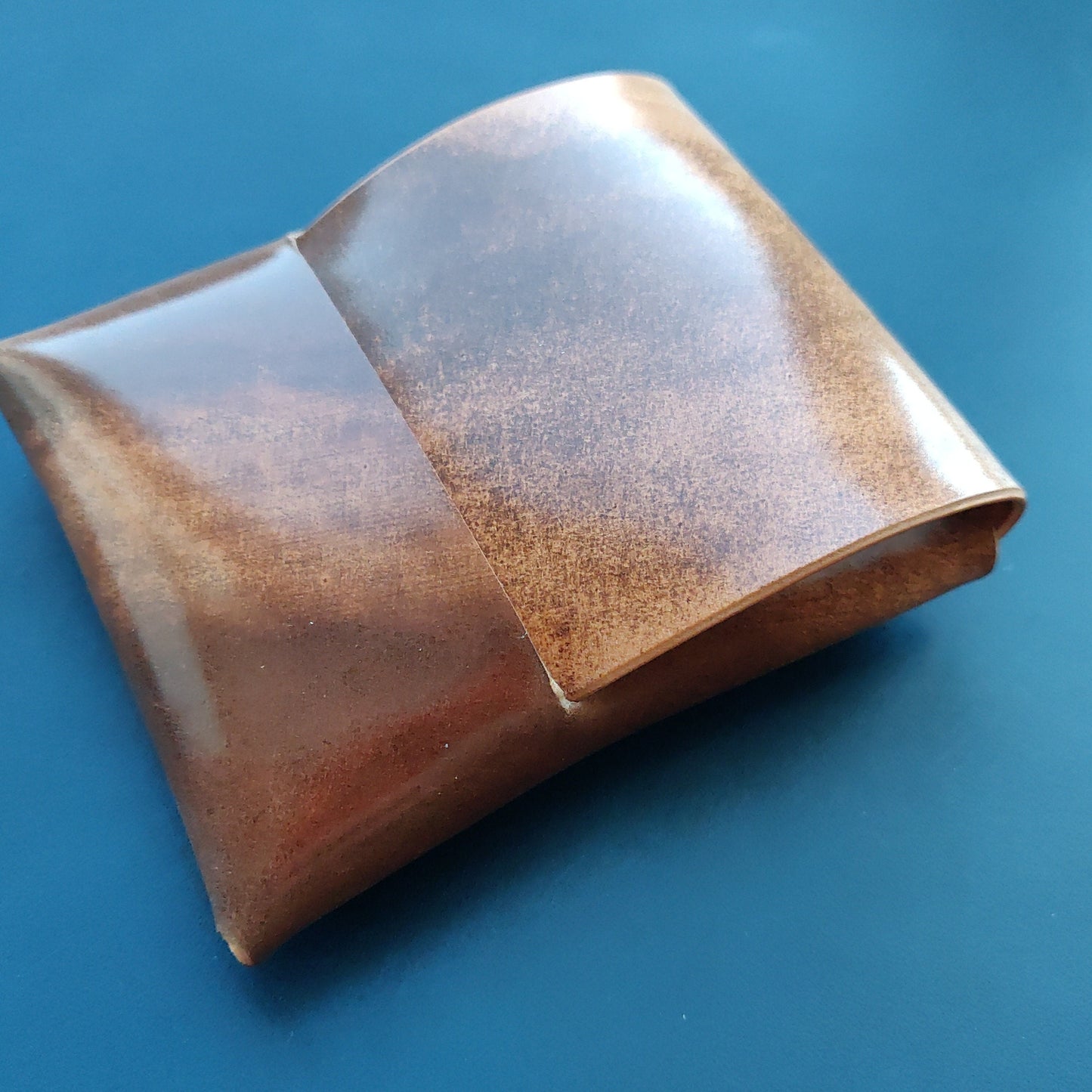 Stitchless Shell Cordovan Leather Cards Wallet, Origami Minimalist Wallet, EDC Card Holder Case