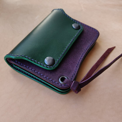 Short Trucker Wallet With A Ring For Chain Or Lanyard, EDC Wallet For Rider, Biker or Trucker