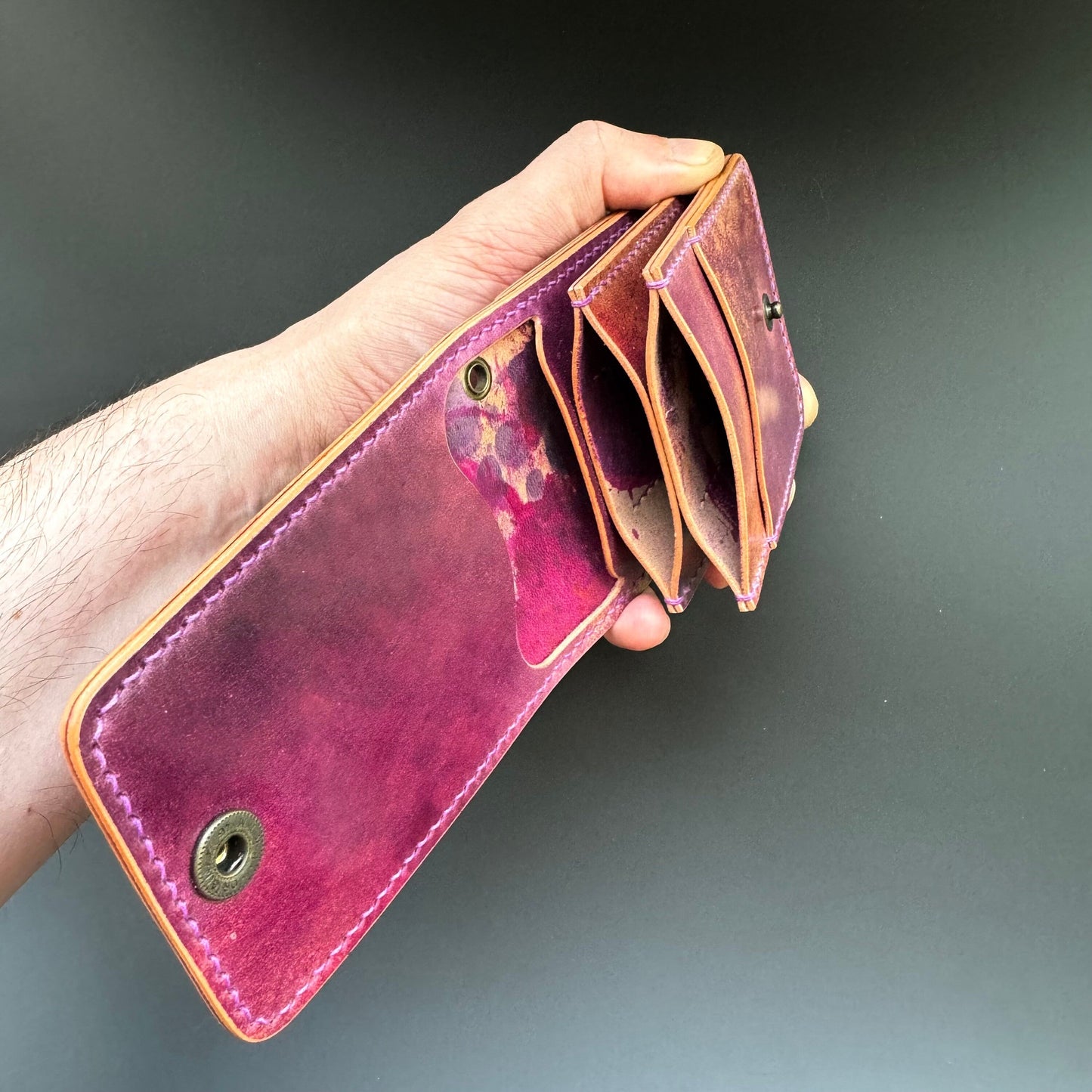 Rocado Shell Cordovan Leather vertical minimalist bifold EDC wallet