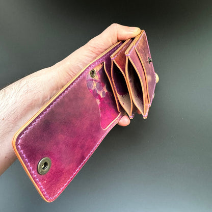 Rocado Shell Cordovan Leather vertical minimalist bifold EDC wallet