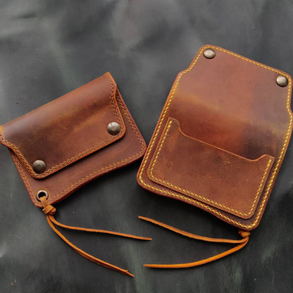 Short Trucker Wallet With A Ring For Chain or Lanyard, Stylish Wallet For Rider, Biker or Trucker