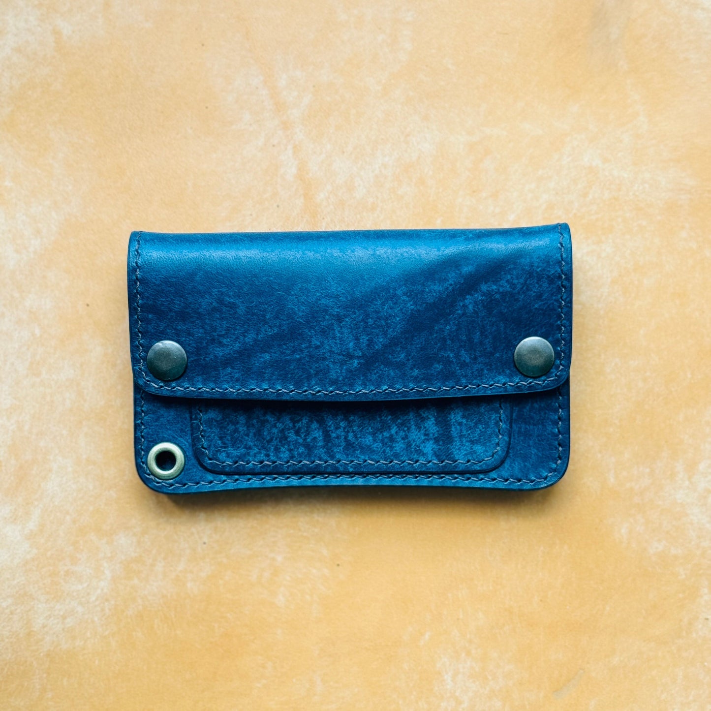 Handmade Leather Mini Trucker Wallet, Luxury Compact Wallet