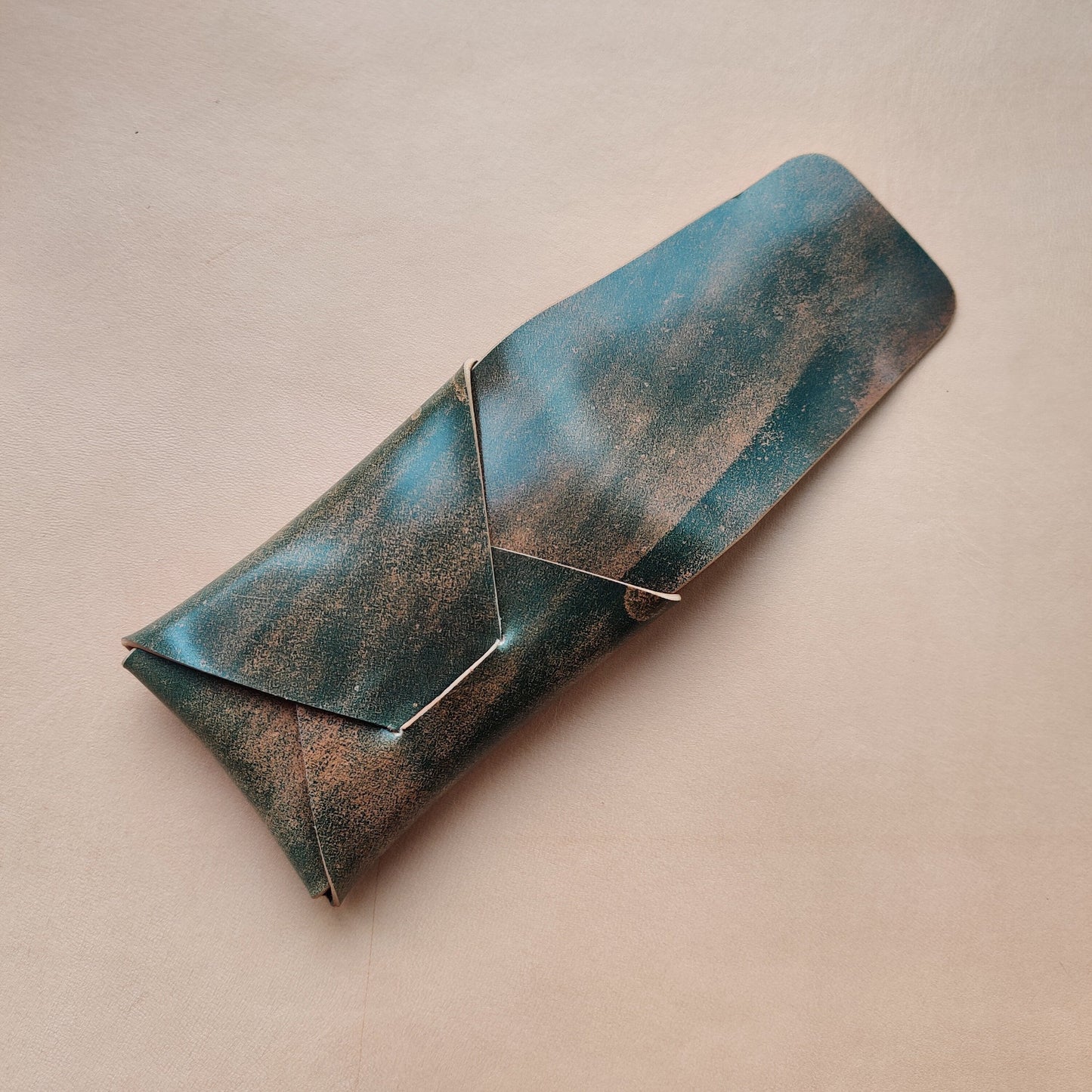 Rocado Shell Cordovan Stitchless Leather Mini Cards Wallet, Origami Minimalist Wallet, EDC Card Holder Case