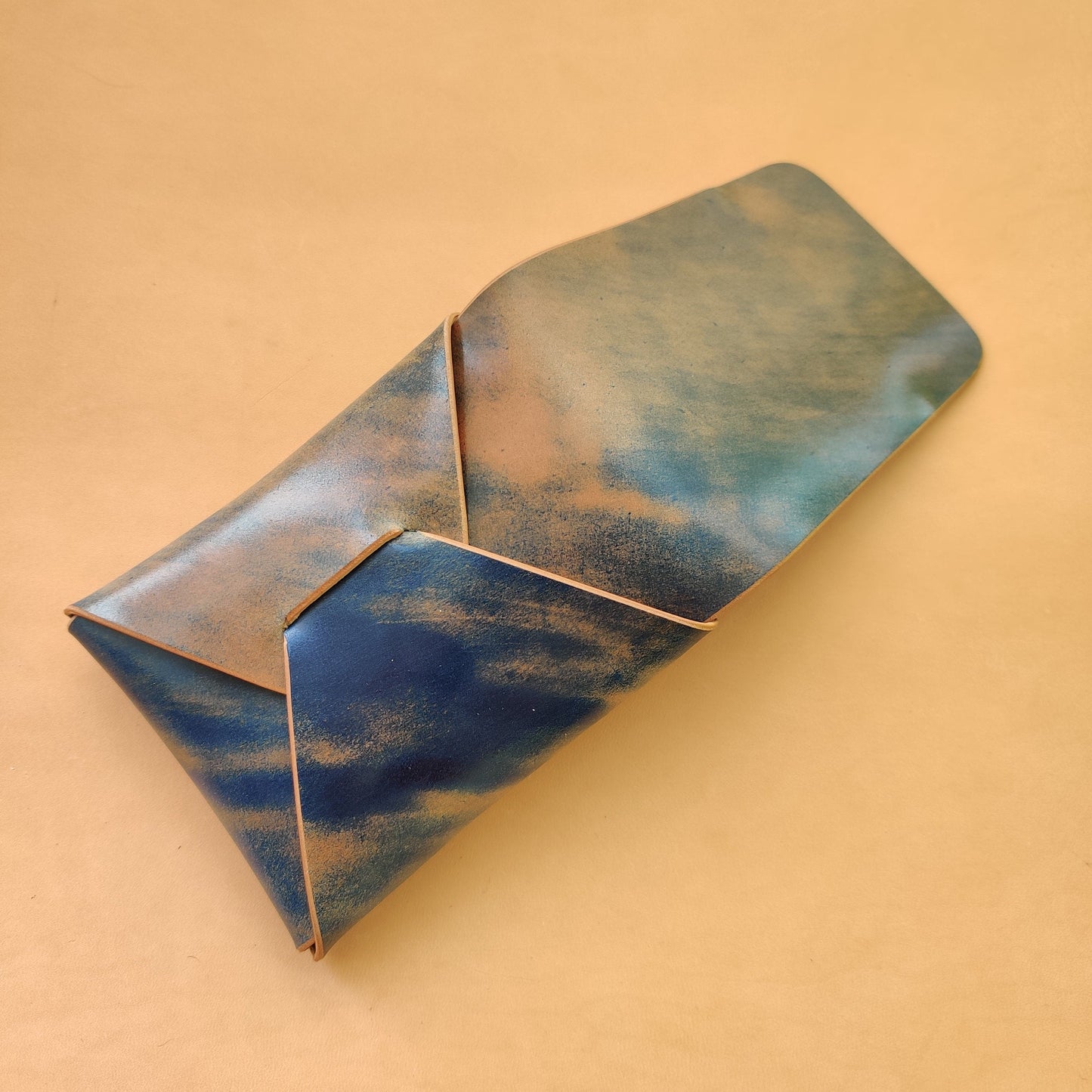 Stitchless Shell Cordovan Leather Cards Wallet, Origami Minimalist Wallet, EDC Card Holder Case