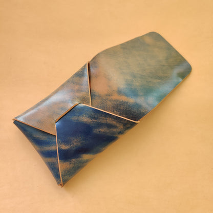 Stitchless Shell Cordovan Leather Cards Wallet, Origami Minimalist Wallet, EDC Card Holder Case