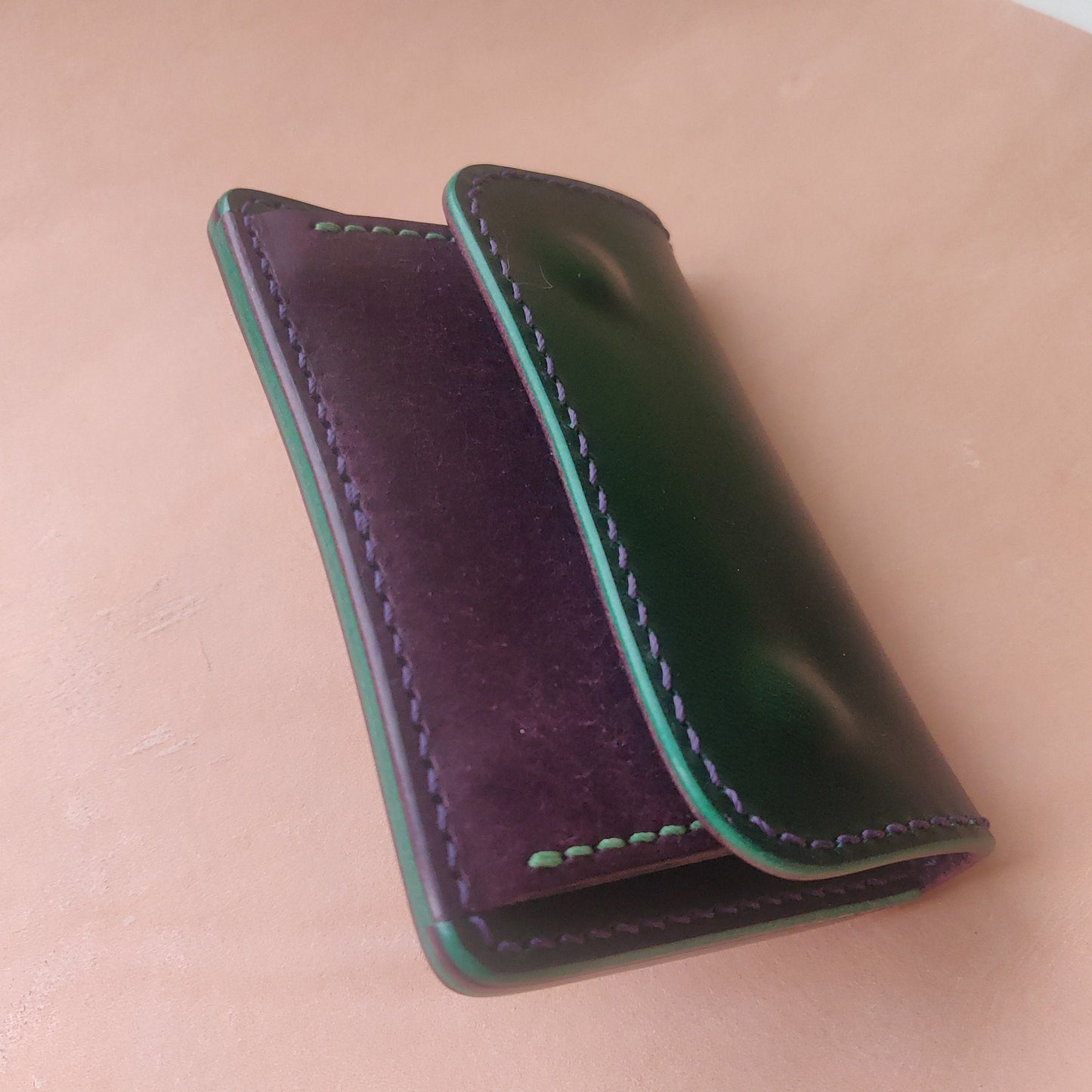 Handmade Japanese Style Compact Leather Wallet With Coin Purse, Leather Card And Cash Holder