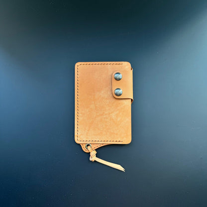 Leather Card Holder With A Ring For Chain Or Lanyard, Pocket Mini Wallet, Minimalist Card Holder Case