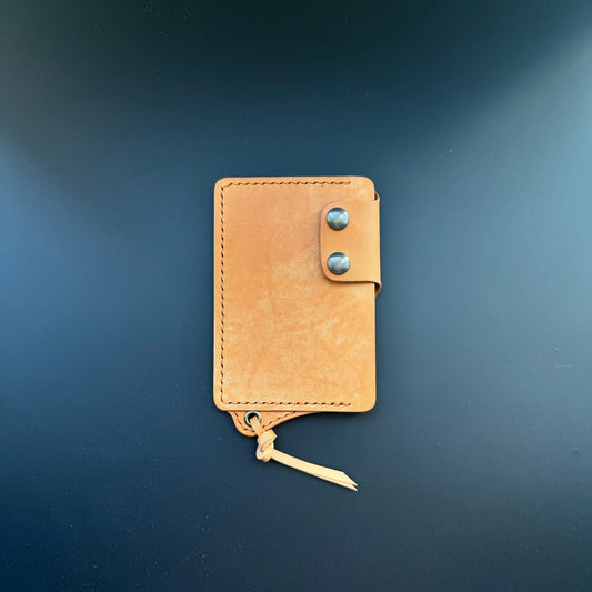 Leather Card Holder With A Ring For Chain Or Lanyard, Pocket Mini Wallet, Minimalist Card Holder Case