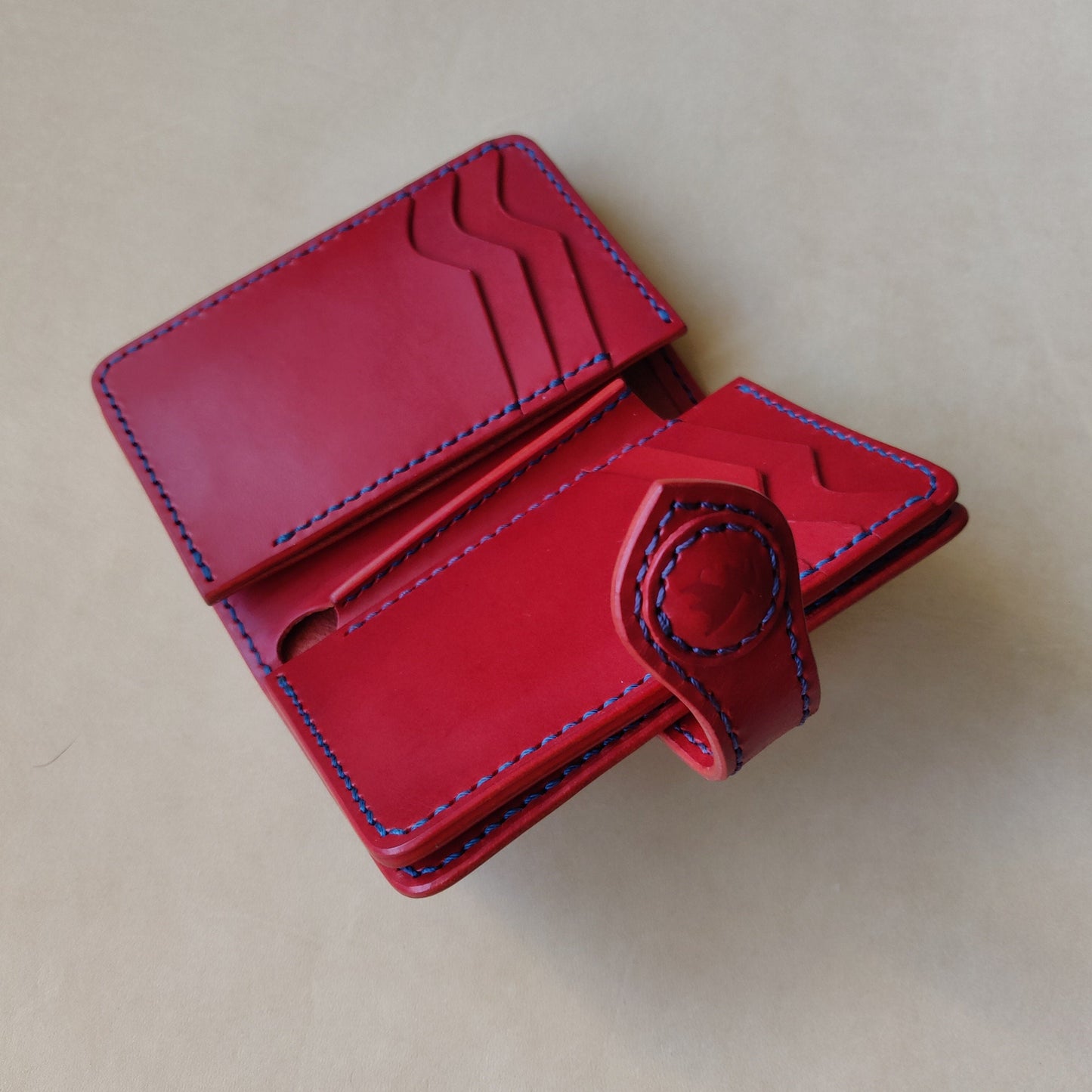 Leather Vertical Bifold Card Wallet, Japanese Wallet