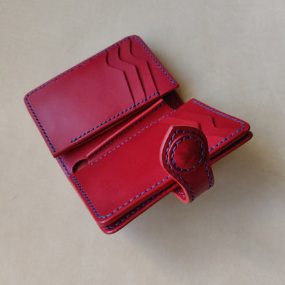 Leather Vertical Bifold Card Wallet, Japanese Wallet