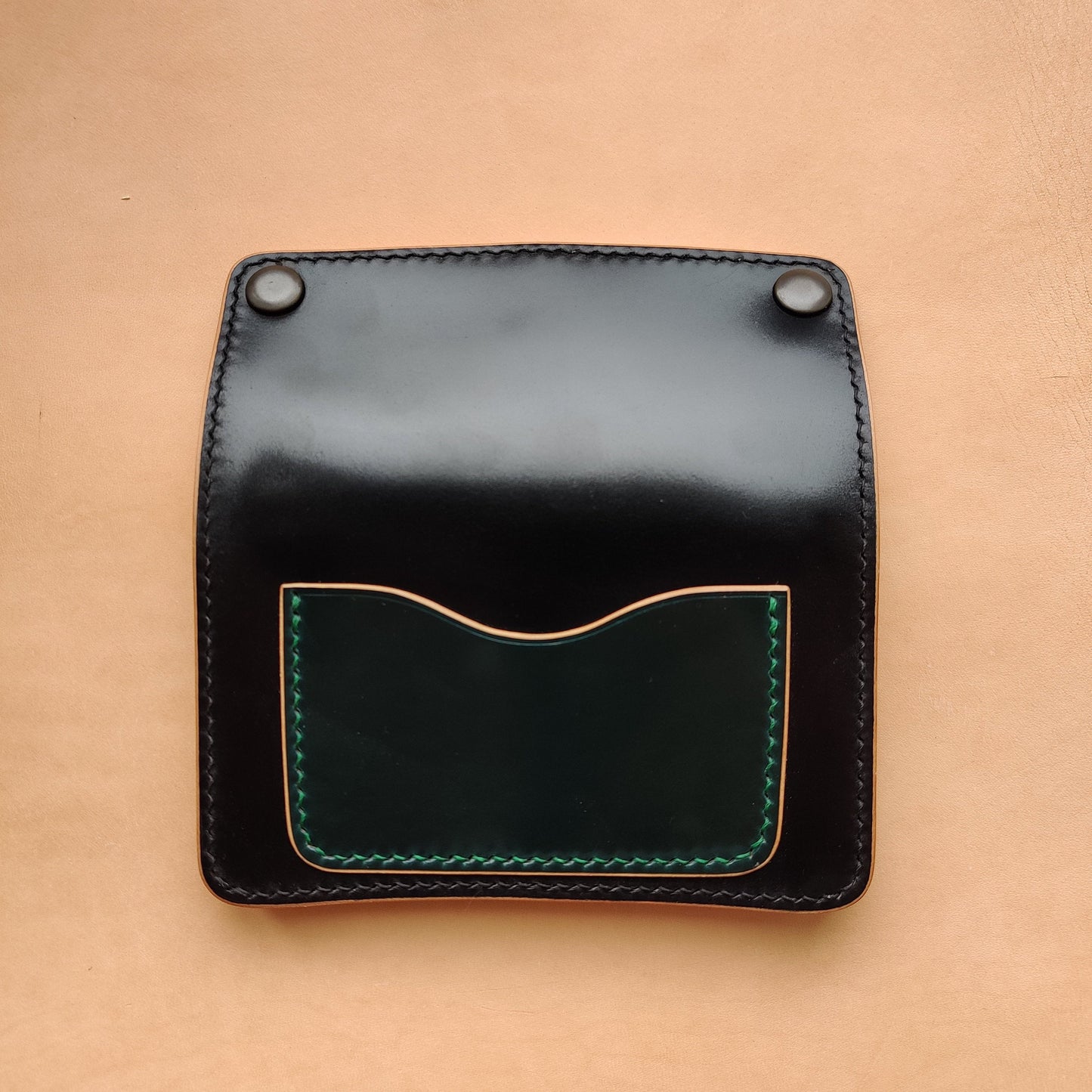 Rocado Shell Cordovan Mini Trucker Wallet, Luxury Compact Wallet