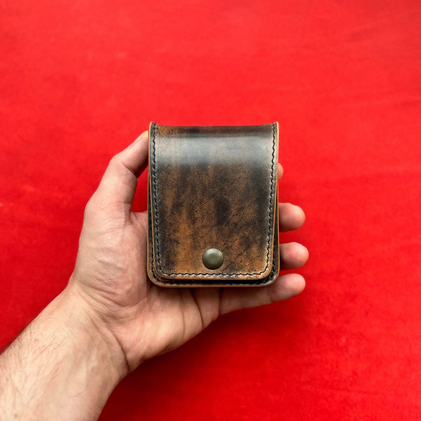 Rocado Shell Cordovan Leather vertical minimalist bifold EDC wallet