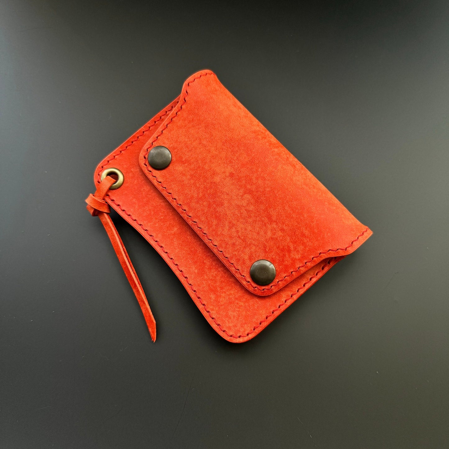 Short Trucker Wallet With A Ring For Chain or Lanyard, Stylish Wallet For Rider, Biker or Trucker